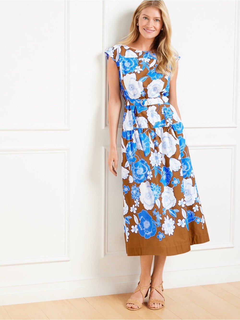 Talbots Poplin Midi Dress, Size 6